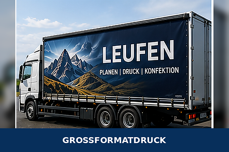 Gro&szlig;formatdruck auf Fahrzeugplane f&uuml;r aufmerksamkeitsstarke Au&szlig;enwerbung